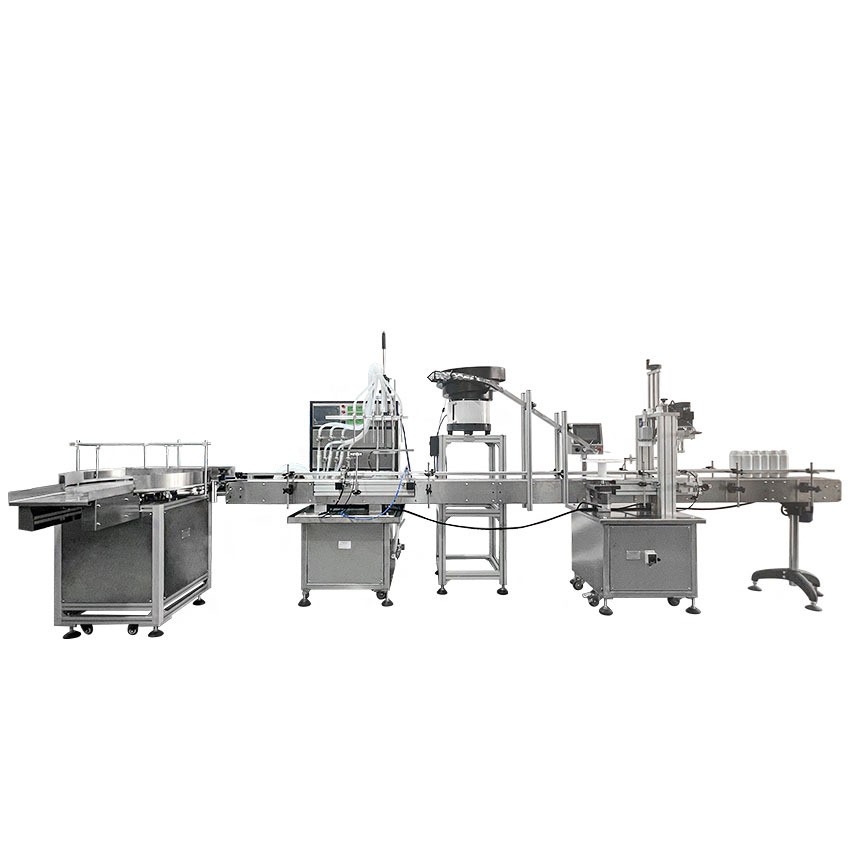 6 Heads Magnetic Pump Filling Capping Machine with Bottle Feeding Table