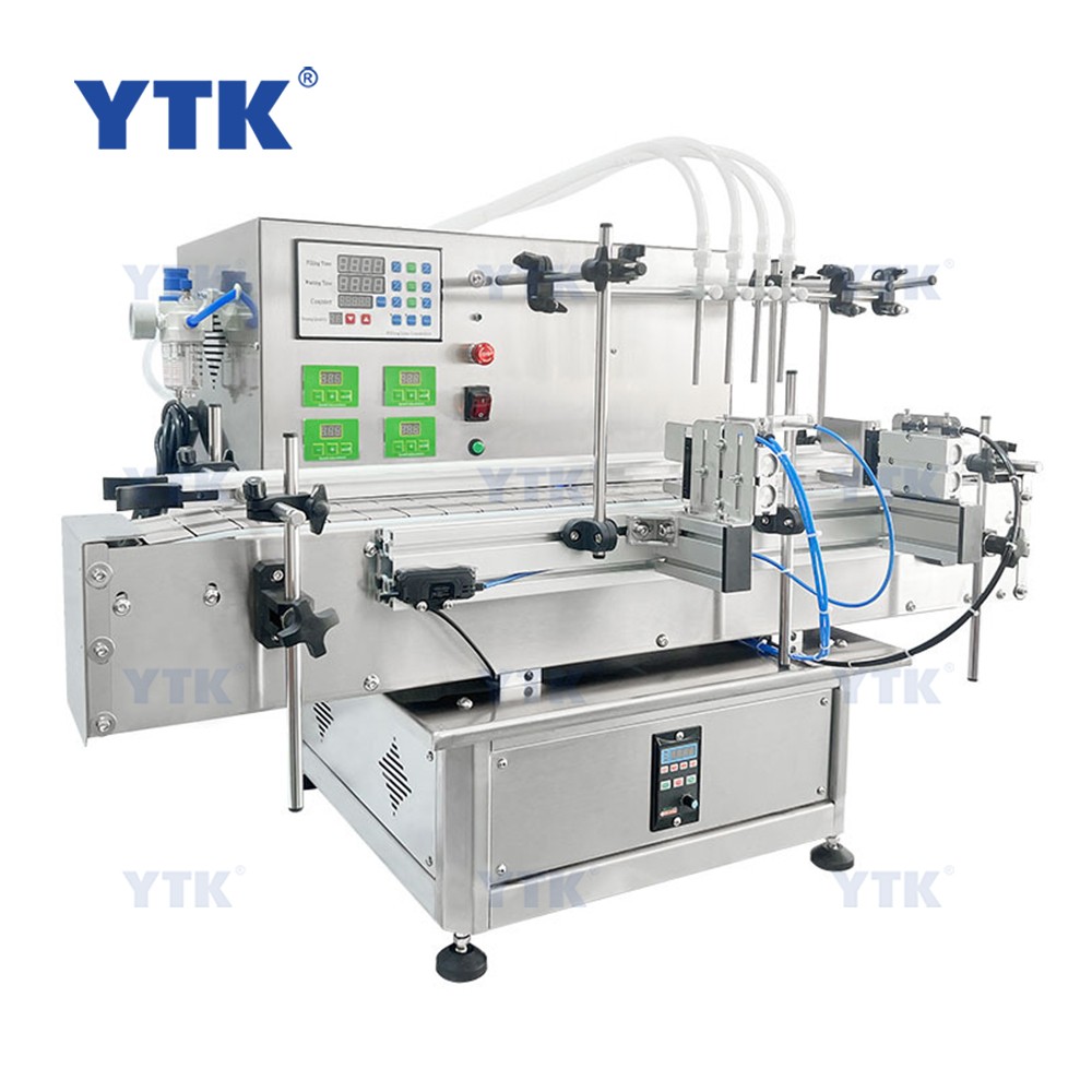 Automatic Desktop 4 Heads Peristaltic Pump Filling Machine with Conveyor