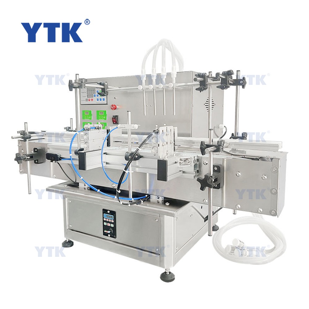 Automatic Desktop 4 Heads Peristaltic Pump Filling Machine with Conveyor