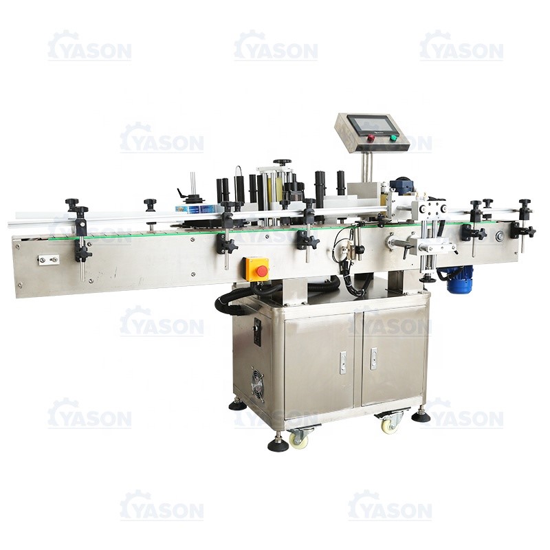 Factory direct sale automatic front and back labeling machine for round bottle, wrap around sticker labeling machine