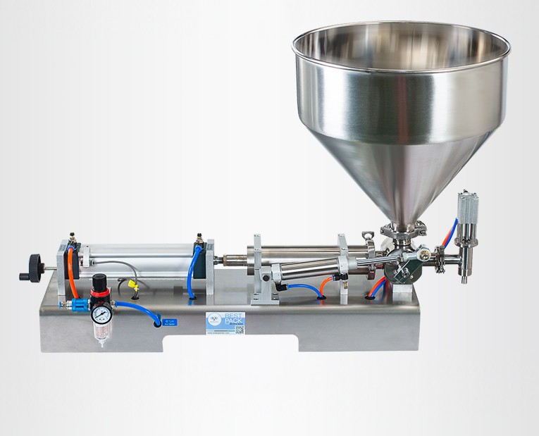 Pneumatic Paste and Liquid Filling Machine 10-300ML Volume with 30L Hopper for Packing Beverage Shampoo Pharmacy Food