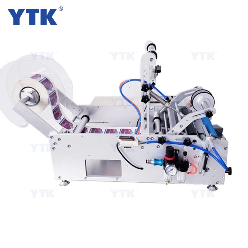 YTK Brand Wine Double Side Sticker Round Water Semi Automatic Digital Plastic Bottle Labeling Machine