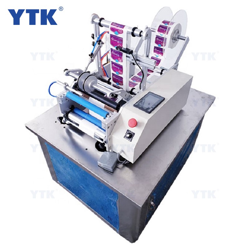 YTK Brand Wine Double Side Sticker Round Water Semi Automatic Digital Plastic Bottle Labeling Machine