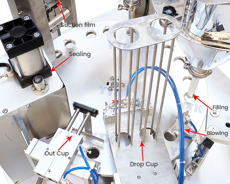  YTK-CCFS250  Automatic Rotary Coffee Capsule Filling Sealing Machine